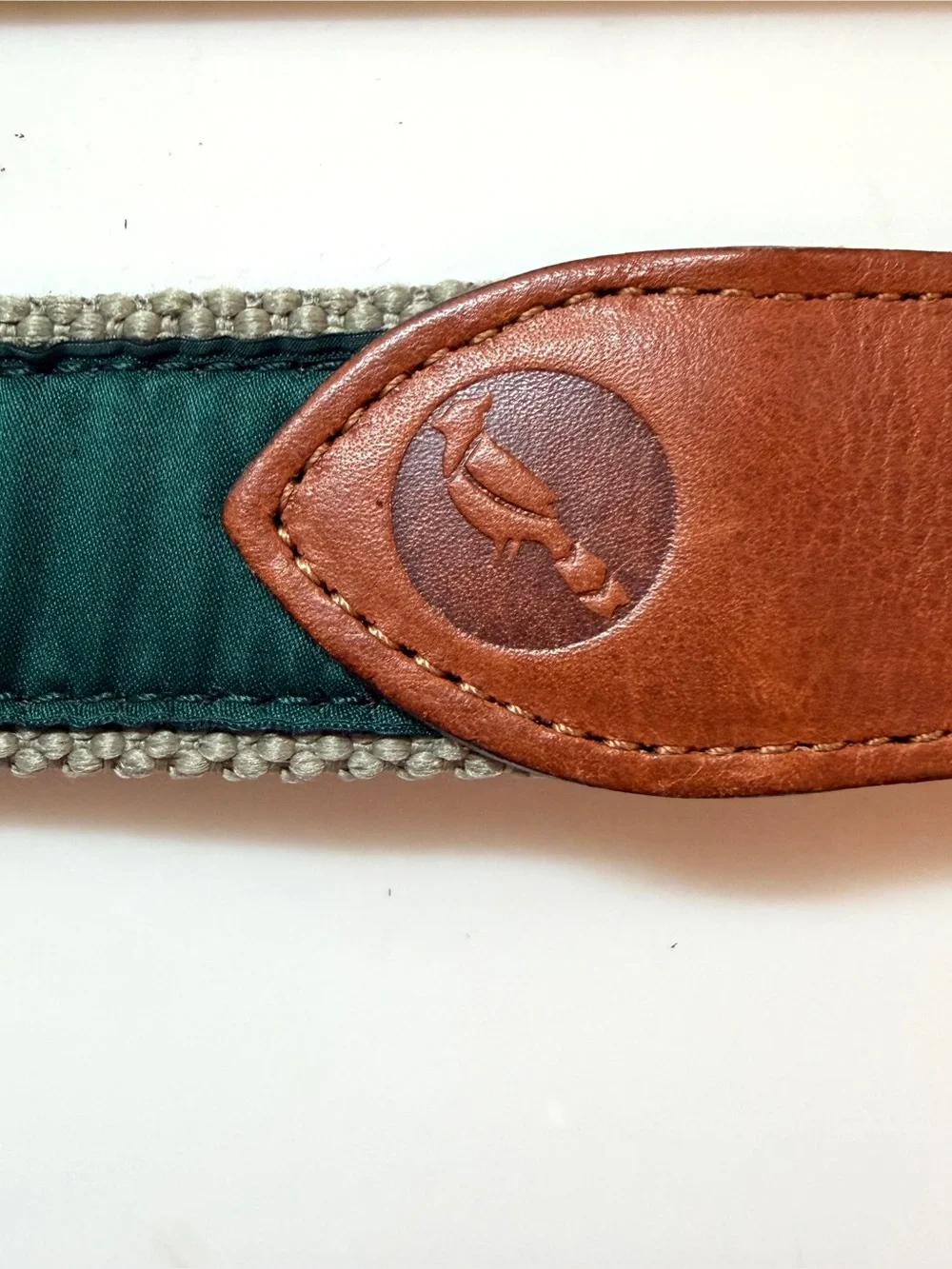 Vintage Prestwick Golf Club Logo Mens Green Belt Seejays SZ 36  Canvas Leather